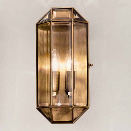 Applique Artigianale in Vetro e Ottone 1 o 2 Luci - Rilegato by Il Fanale Viadurini