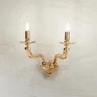 Applique Classica 2 Luci in Vetro Fatto a Mano Rigaton e Metallo - Fievole Viadurini