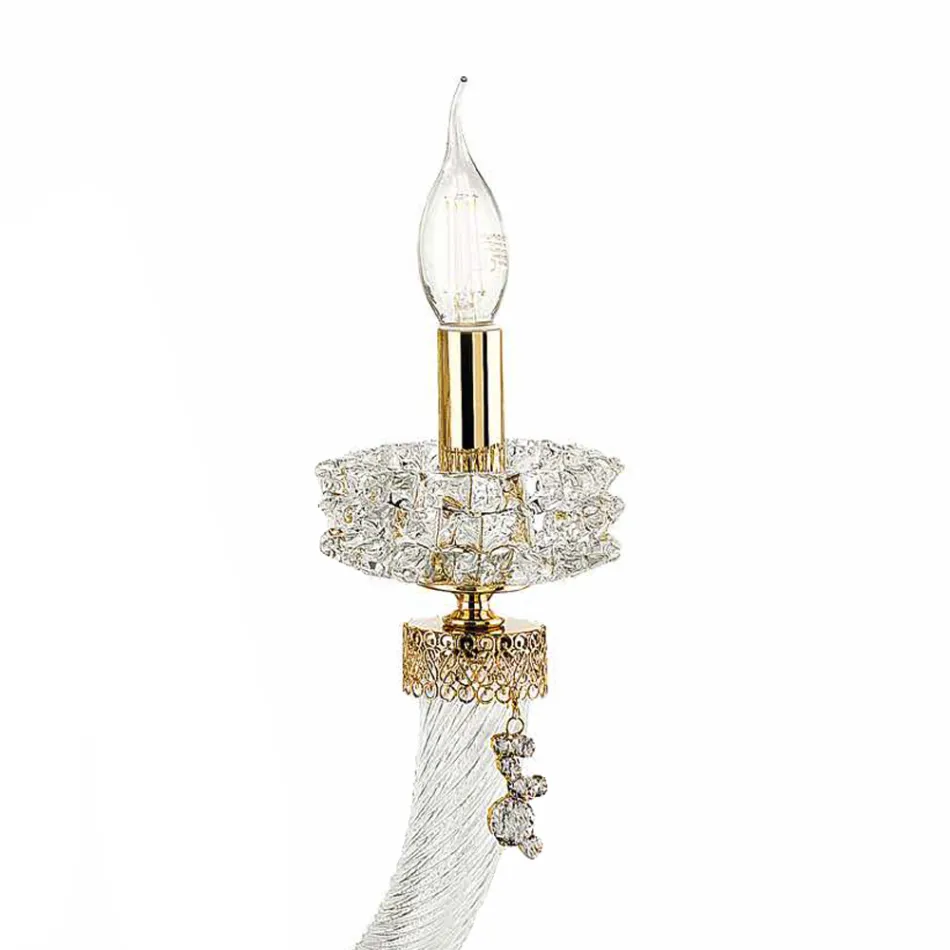 Applique Classica 3 Luci Vetro Artigianale Lusso Made in Italy - Saline Viadurini