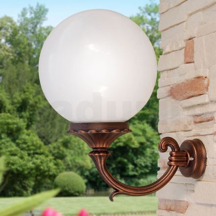 Applique da Esterno in Alluminio Pressofuso e Sfera in Acrilico - Trovanero Viadurini