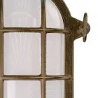 Applique da Esterno in Ottone Vintage con Vetro Opale/Trasparente - Sirena Viadurini