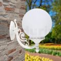 Applique da Giardino in Alluminio Bianco con Sfera Opale - Trovabianco