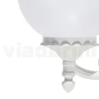 Applique da Giardino in Alluminio Bianco con Sfera Opale - Trovabianco Viadurini