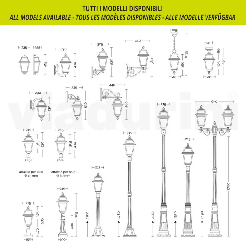 Applique da Muro Outdoor in Alluminio Antracite e Vetro Made in Italy - Elric Viadurini