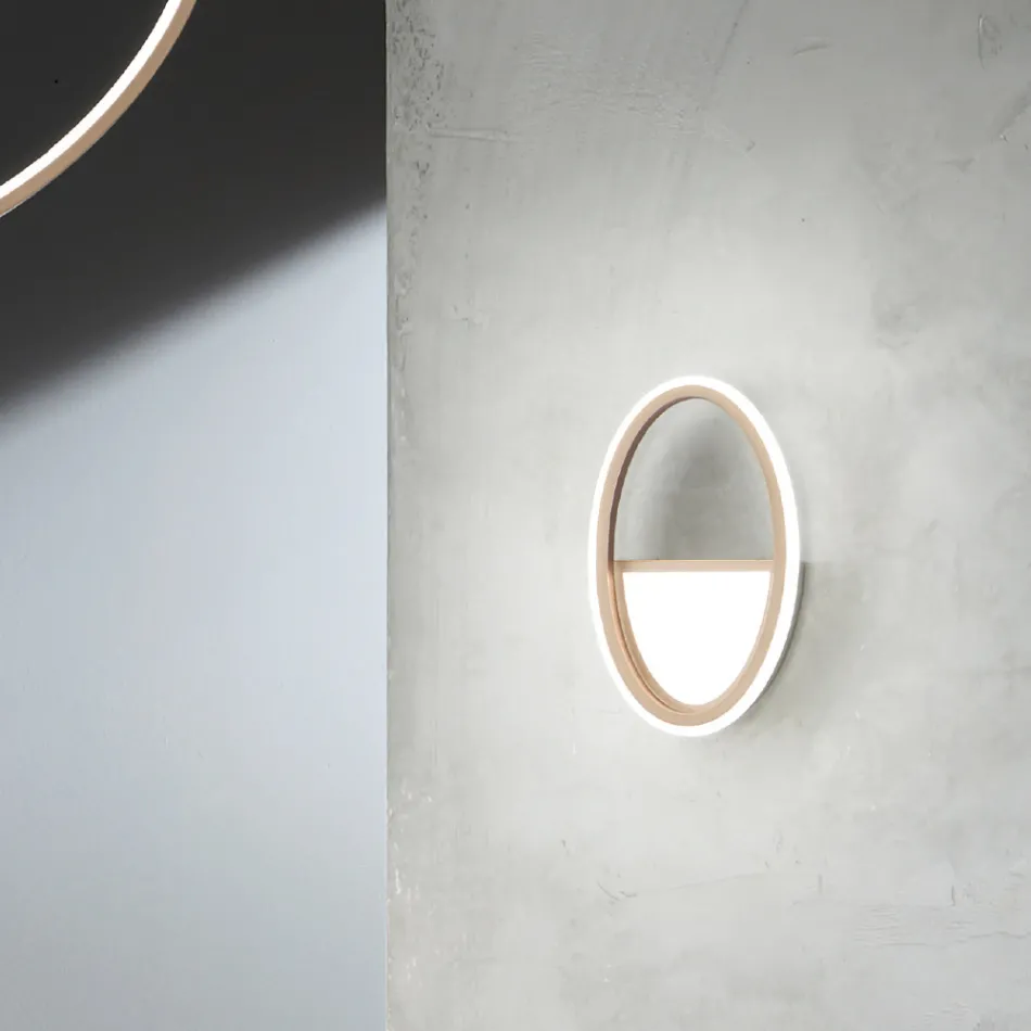 Applique da Parete con Struttura in Metallo Bianco o Oro a LED - Raissa Viadurini
