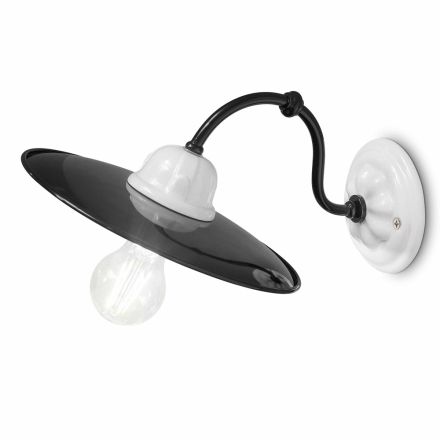 Applique da parete elegante in ceramica bianca Ferroluce Potenza Viadurini