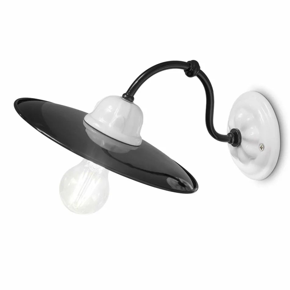 Applique da parete elegante in ceramica bianca Ferroluce Potenza Viadurini