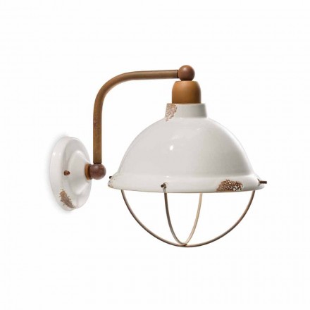 Applique da parete in ceramica e metallo Skyler stile industriale Viadurini