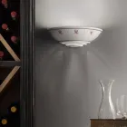 Applique da parete rustica ceramica decorata a mano Ferroluce Viadurini