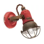 Applique Faretto Stile Industriale Artigianale in Ferro e Ceramica - Loft Viadurini