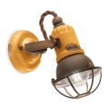 Applique Faretto Stile Industriale Artigianale in Ferro e Ceramica - Loft