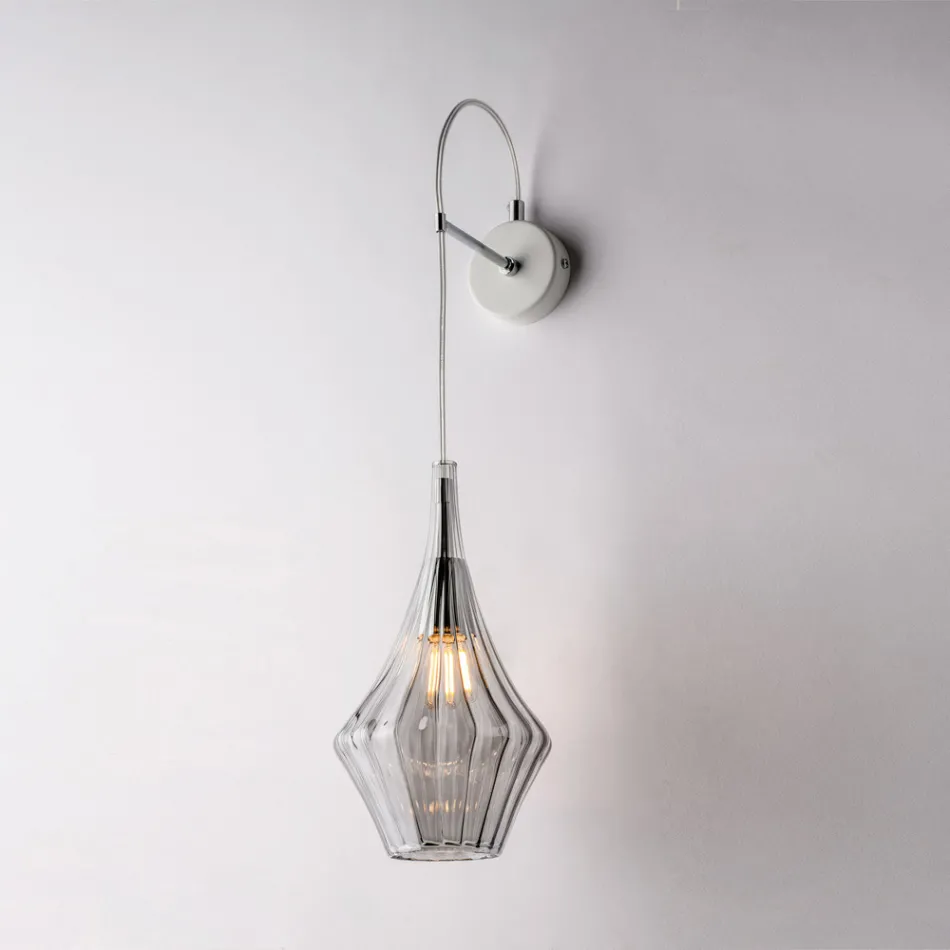 Applique in Ferro con Vetro Pyrex Made in Italy per Arredare L’interno - Olimpo Viadurini
