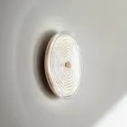 Applique in Metallo Verniciato e Vetro Decorato a Righe Concentriche - Bagolaro Viadurini