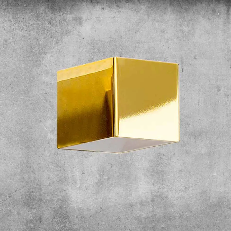 Applique in Ottone e Gesso Made in Italy - Cubetto Aldo Bernardi Viadurini