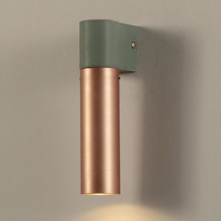 Applique Moderna in Ceramica e Rame Spazzolato Made in Italy - Toscot Match Viadurini