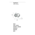 Applique Moderna in Metallo Argento, Design Minimale Led a Parete - Lumino Viadurini