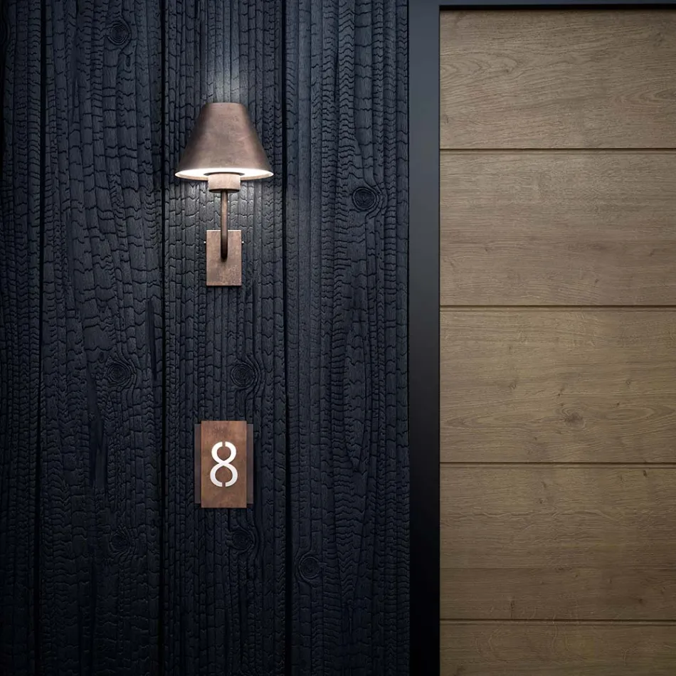 Applique Murale da Esterno in Ottone e Rame Made in Italy - Spada Viadurini