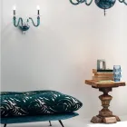 Applique Muro 2 Luci in Vetro Artigianale Italiano e Cristallo - Mariangela Viadurini