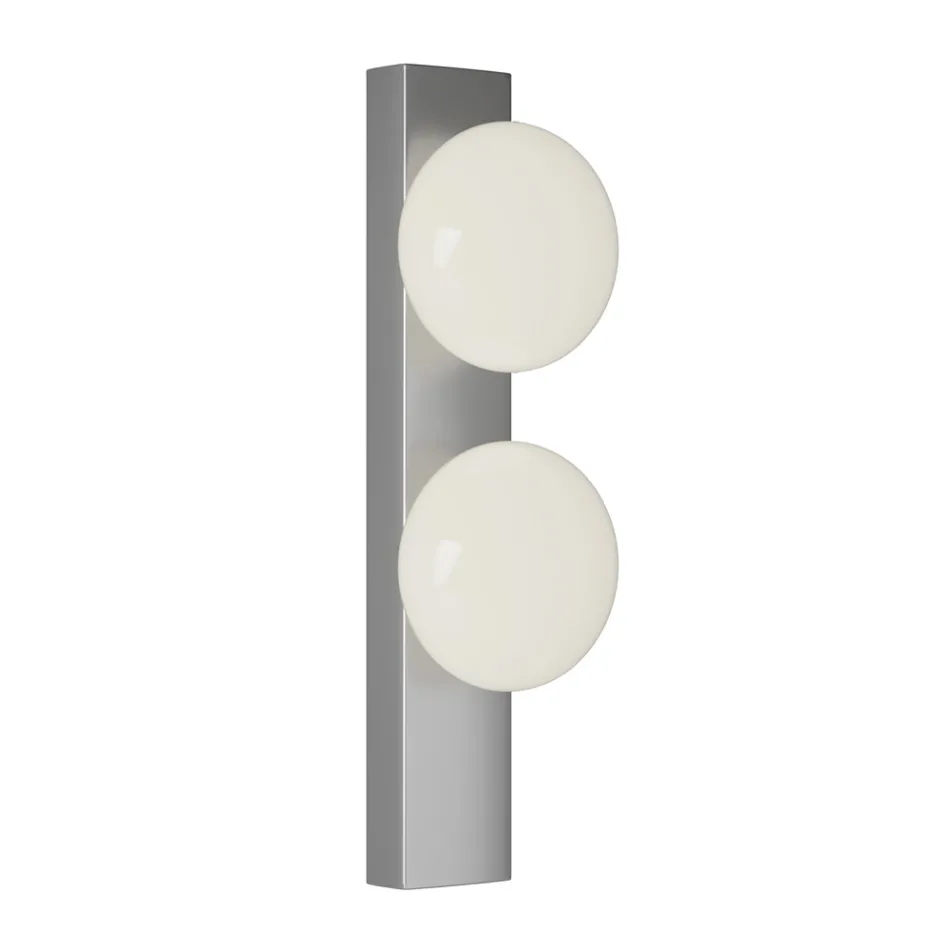 Applique o Plafoniera in Alluminio e Luce in Vetro Soffiato Bianco - Alma Viadurini