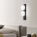 Applique o Plafoniera in Alluminio e Luce in Vetro Soffiato Bianco - Alma