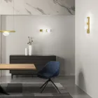 Applique o Plafoniera in Alluminio e Luce in Vetro Soffiato Bianco - Alma Viadurini