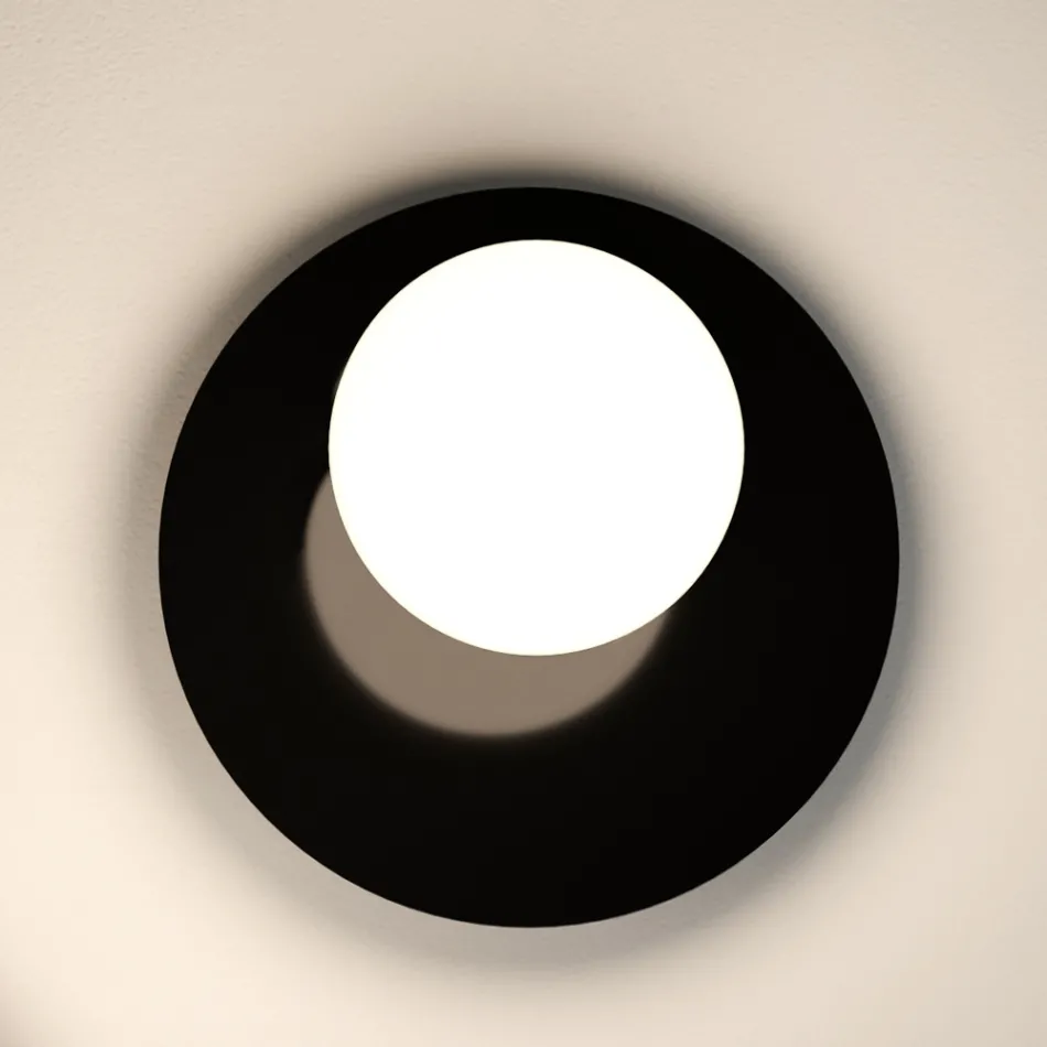 Applique o Plafoniera in Alluminio, Metallo e Luce in Vetro Bianco - Luma Viadurini