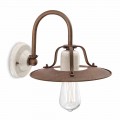 Applique stile industriale in metallo e ceramica Ferroluce