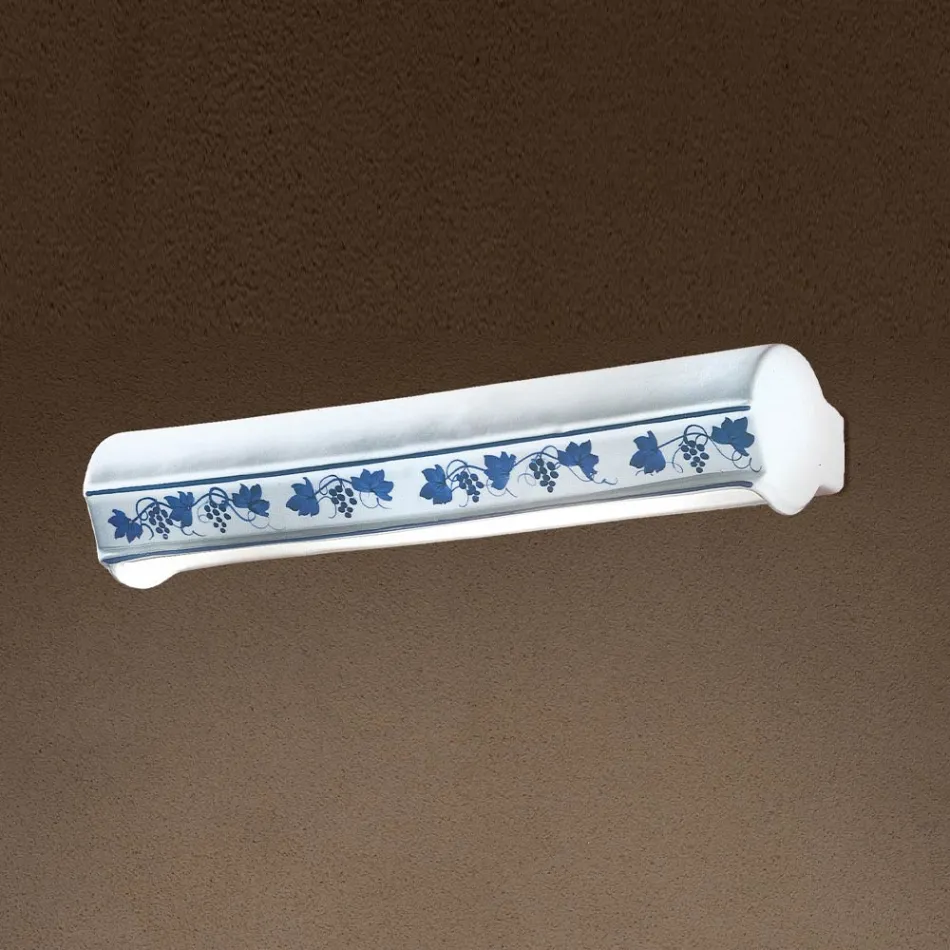 Applique Tubolare 2 Luci in Ceramica Decorata Dipinta a Mano - Trieste Viadurini