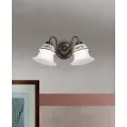 Applique Vintage Ferro, Vetro e Ceramica Decoro Dipinto a Mano - Ferrara Viadurini