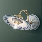 Applique Vintage in Ferro e Ceramica Decorata Design Dipinto a Mano - Asti Viadurini