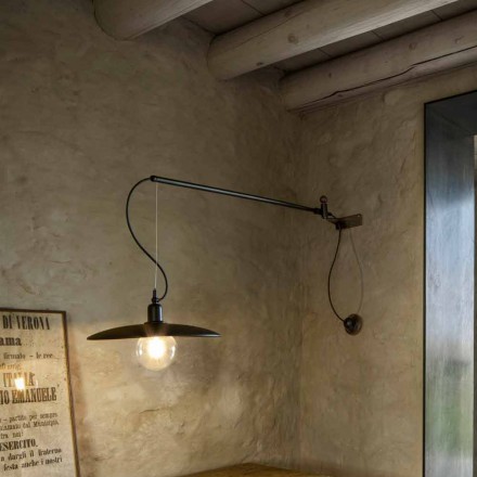 Applique Vintage in Ottone con Braccio Movibile - Meridiana Aldo Bernardi Viadurini