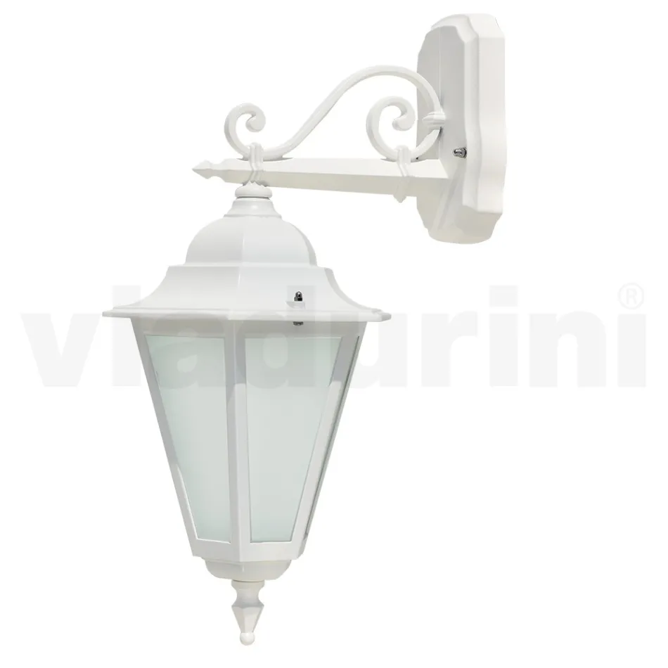 Applique Vintage per Esterno in Alluminio Bianco Made in Italy - Terella Viadurini