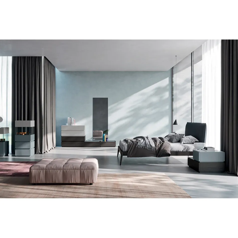 Arredamento Camera da Letto a 7 Elementi Stile Moderno Made in Italy - Polinesia Viadurini