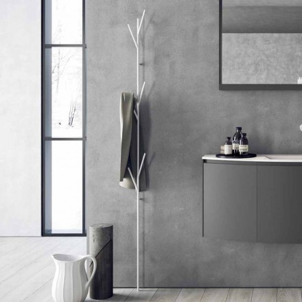 Attaccapanni da Terra di Design Moderno in Metallo Bianco o Cromo - Kottac Viadurini