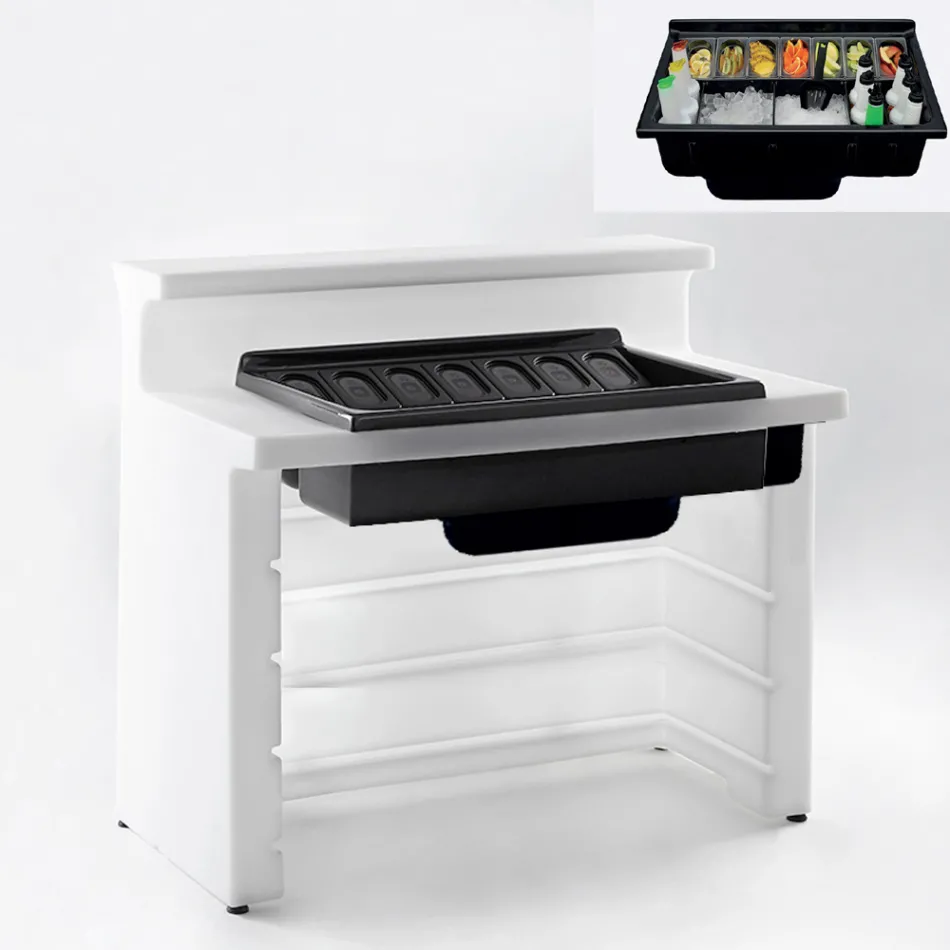 Bancone bar luminoso da giardino design moderno Slide Break Line Viadurini