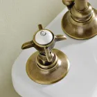 Batteria Bidet 3 Fori Classica in Ottone e Maniglie a Farfalla - Miriano Viadurini