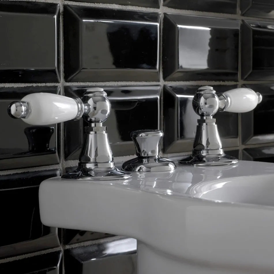 Batteria Bidet 3 Fori con Erogazione Interna in Ottone Made in Italy- Noriana Viadurini