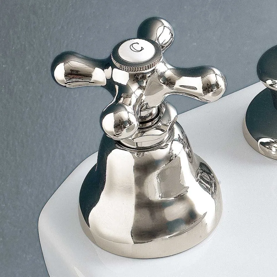 Batteria Bidet 3 Fori Scarico Erogazione Interna Ottone Artigianale - Ercolina Viadurini
