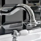 Batteria Lavabo 3 Fori con Scarico Ottone Stile Classico Artigianale - Noriana Viadurini