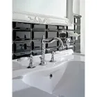 Batteria Lavabo 3 Fori con Scarico Ottone Stile Classico Artigianale - Noriana Viadurini