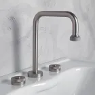 Batteria Lavabo Moderna 3 Fori con Scarico Made in Italy - Quito Viadurini