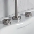 Batteria Lavabo Moderna 3 Fori con Scarico Made in Italy - Quito Viadurini