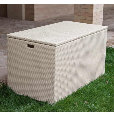 Baule Contenitore Outdoor in Polyrattan Intrecciato a Mano – Harald Viadurini