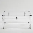 Baule Design in Cristallo Acrilico Trasparente e Acciaio Moderno - Dante Viadurini