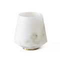 Bicchiere Acqua in Marmo Bianco di Carrara Satinato e Ottone - Scaglio