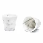 Bicchiere Grappa di Design in Marmo Bianco di Carrara Made in Italy - Fergie Viadurini