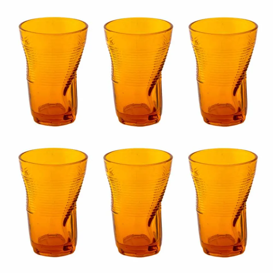 Bicchieri da Cocktail in Vetro Colorato 6 Pezzi di Design Accartocciato - Sarabi Viadurini