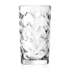 Bicchieri Tumbler Alti in Eco Cristallo Decoro a Foglia 12 Pz - Magnolio Viadurini