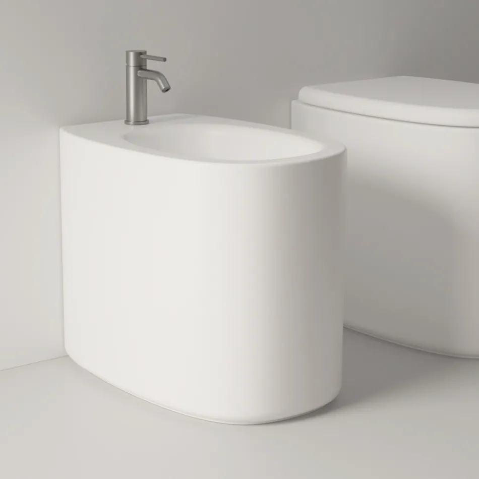 Bidet a Terra in Ceramica di Diversi Colori Made in Italy - Ragazza Viadurini