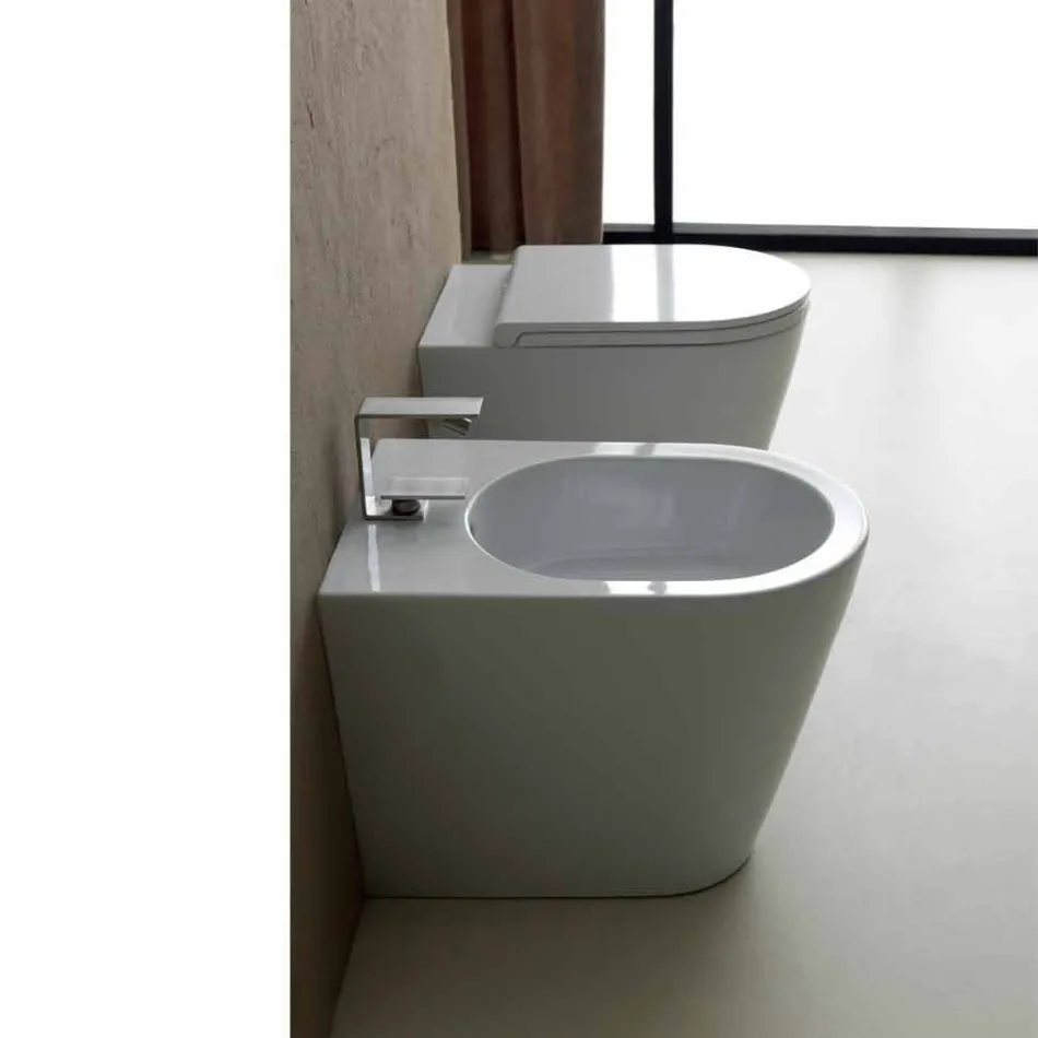Bidet in ceramica 57x37cm design moderno Sun, made in Italy Viadurini